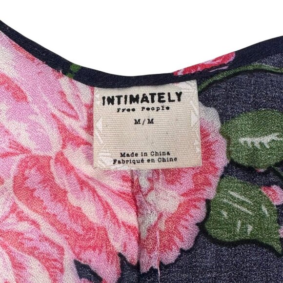 Free People Intimately Printed Floral Slip Dress Sz.M Midnight Blue Flowy Fairy - Picture 7 of 13